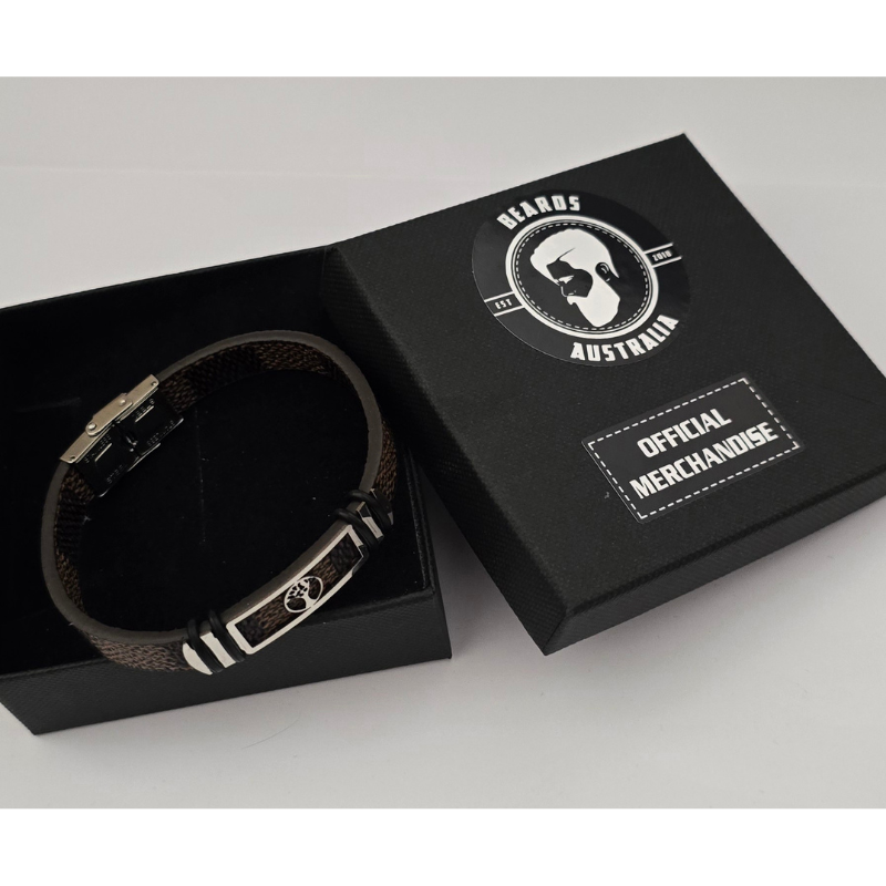Men's Brown Leather Look Tree Of Life Bracelet image 1