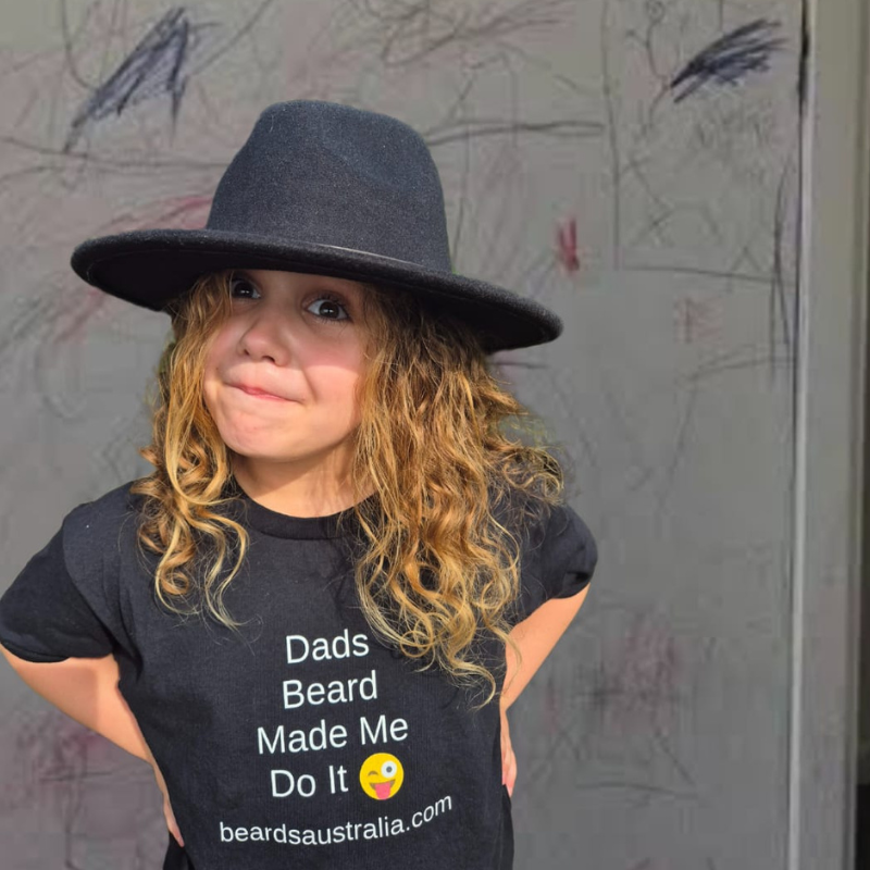 Dads Beard Made Me Do It Black Teeshirt - Kids image 4