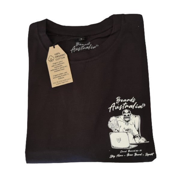 Beards Australia Organic Black Cotton Covid Teeshirt image 2
