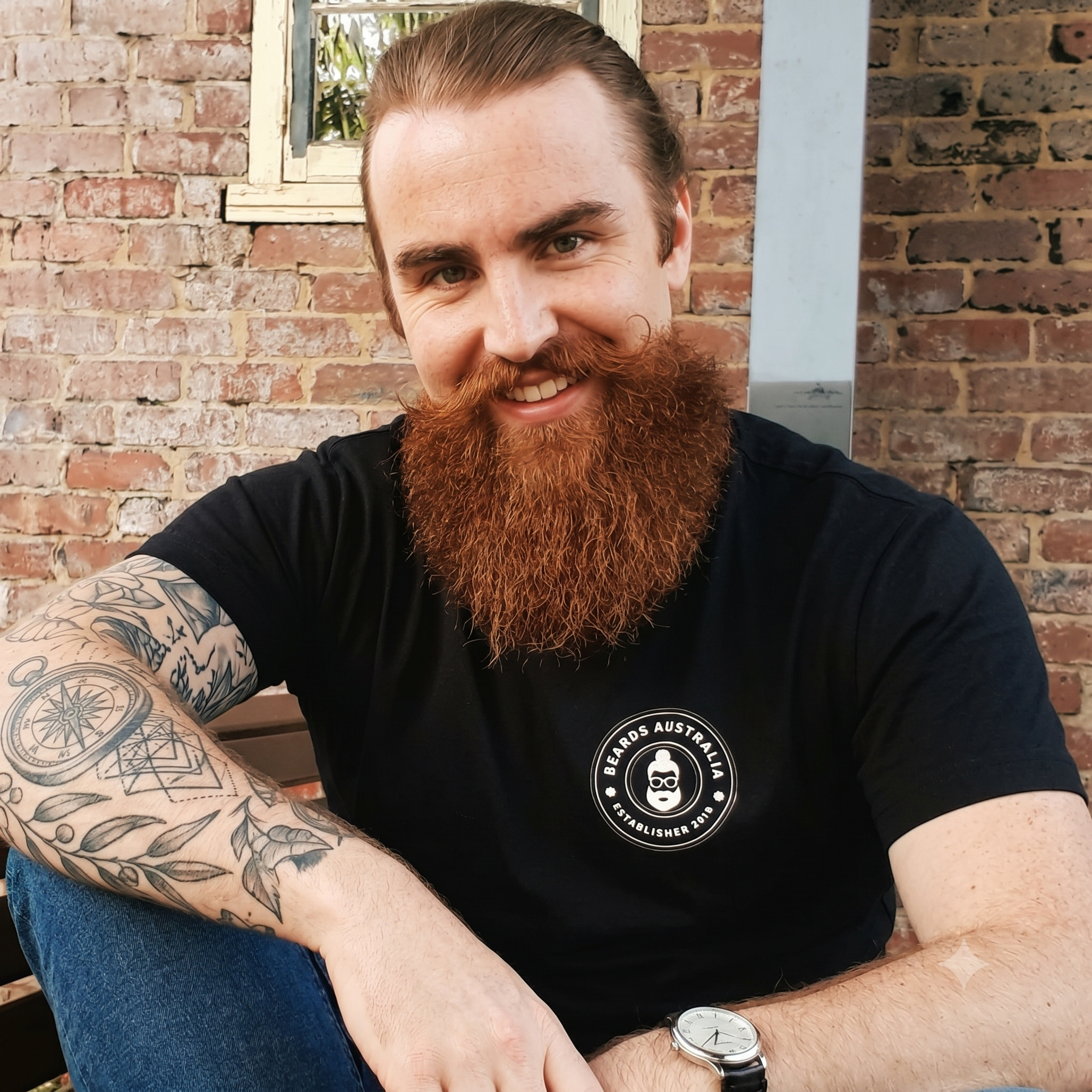 Beards Australia Organic Cotton Man Bun Teeshirt
