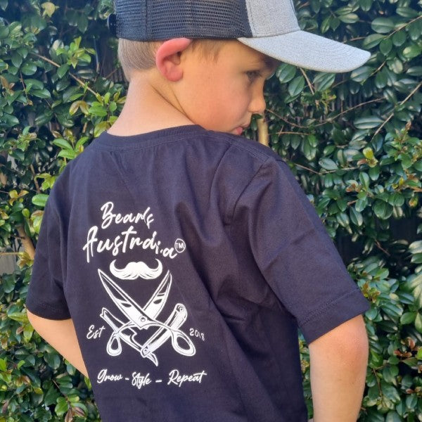 Kids Matching Barber Black T-Shirt