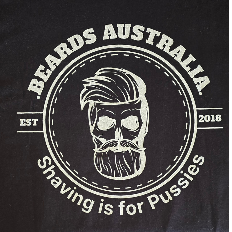 Beards Australia Skull Shaving is for Pussies T-Shirt image 1