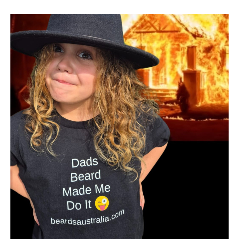 Dads Beard Made Me Do It Black Teeshirt - Kids image 0