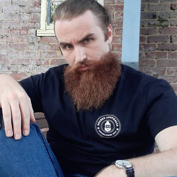 Beards Australia Organic Cotton Man Bun Teeshirt image 0