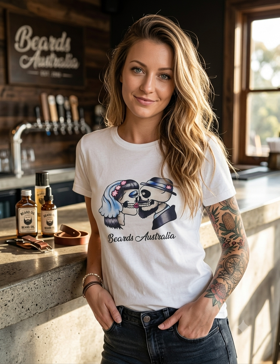 Beards Australia White Ladies T-Shirt
