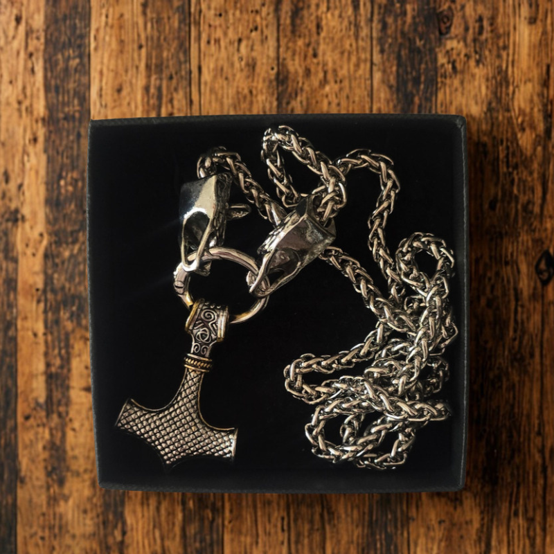 Men's Viking Medieval Thor's Hammer Pendant Necklace