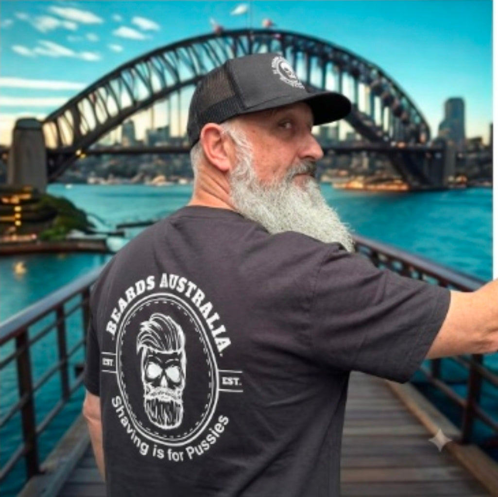 Beards Australia Skull Shaving is for Pussies T-Shirt