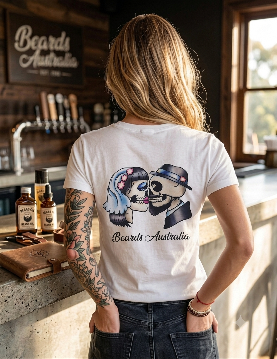 Beards Australia White Ladies T-Shirt