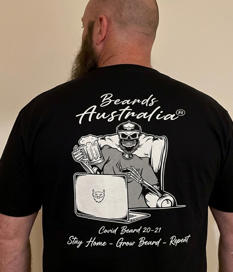 Beards Australia Organic Black Cotton Covid T-Shirt